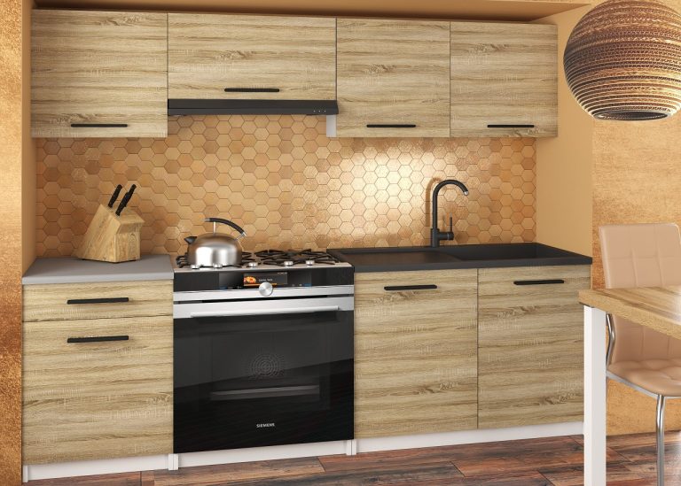 Meubles de cuisine 180 cm en chêne Wotan et chêne Sonoma avec plan de travail Fabricant TOR SUPERUNIQA2/4/WT/DS/0/B1