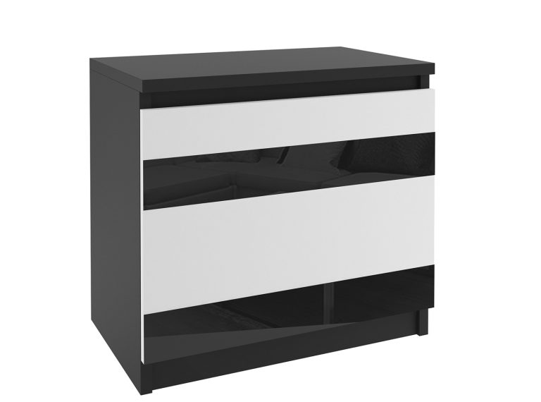 Table de chevet Belini noir / blanc Fabricant MH SN1/0/B/W/B/0