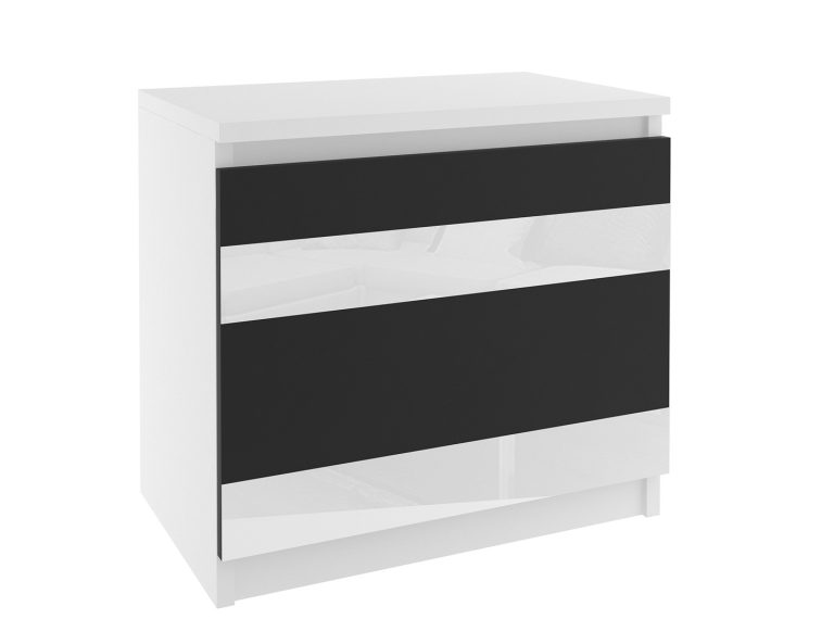 Table de chevet Belini blanche / noire Fabricant MH SN1/0/W/B/W/0