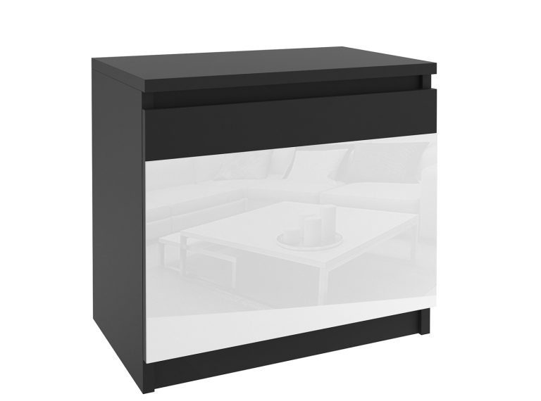 Table de chevet Belini noir / blanc Fabricant SI SN1/0/B/B/W/0