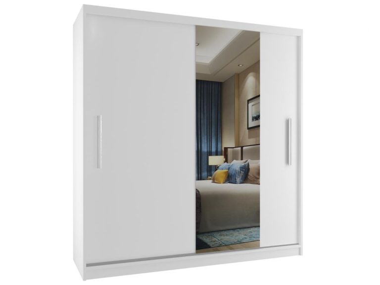 Armoire coulissante 158 cm avec miroir blanc mat Fabricant MSE SZP3/2/W/1W1L/AL
