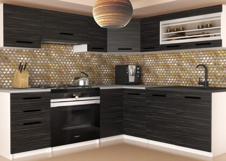 Meubles de cuisine 360 cm noir ébène foncé sans plan de travail Fabricant TOR LIDIA2/3/WT/HK/BB/B1