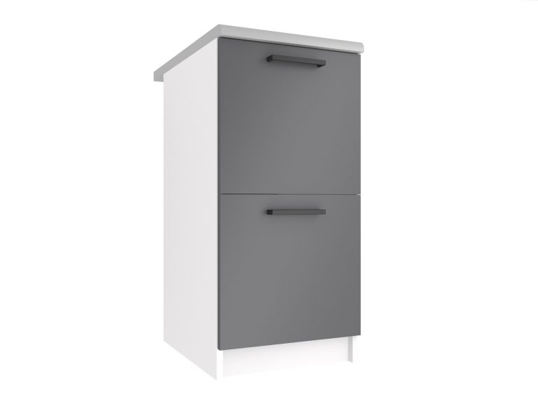 Armoire de cuisine inférieure 40 cm grise TOR SD2-40/0/WT/SR/0/B1