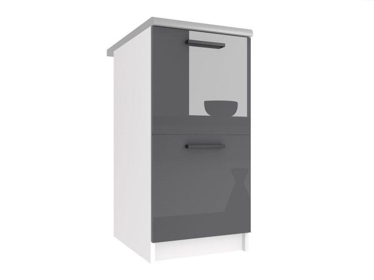 Meuble de cuisine Belini bas 40 cm gris brillant avec plan de travail Fabricant INF SD2-40/0/WT/S/0/B1
