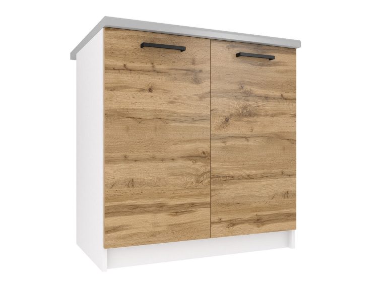 Meuble bas de cuisine 80 cm chêne Wotan TOR SD80/0/WT/DW/0/B1