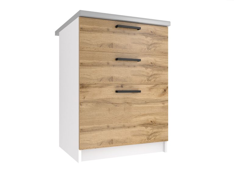 Armoire de cuisine sur pied avec tiroirs TOR SDSZ60/0/WT/DW/0/B1
