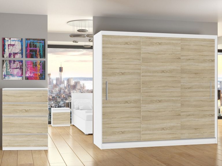 Armoire coulissante 232 cm en chêne chêne wotan chêne sonoma Fabricant SI SZP4/2/1W/3DS/0/AL