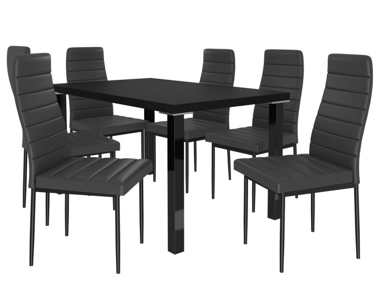 Ensemble MODERNO noir+ 6 chaises noir MOD/0/ZES/B/6B