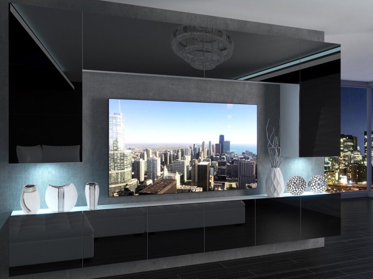 Meuble mural 300 cm Belini noir brillant Imperium 2 Fabricant IMP 2/5/W/B/0/0