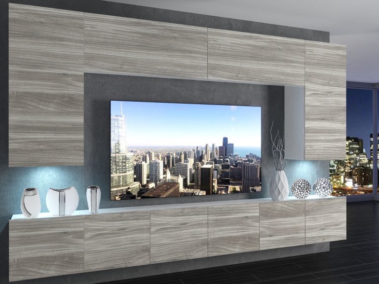 Meuble mural 300 cm Belini gris anthracite Glamour Wood Imperium 2 Fabricant IMP 2/5/W/GW1/0/0