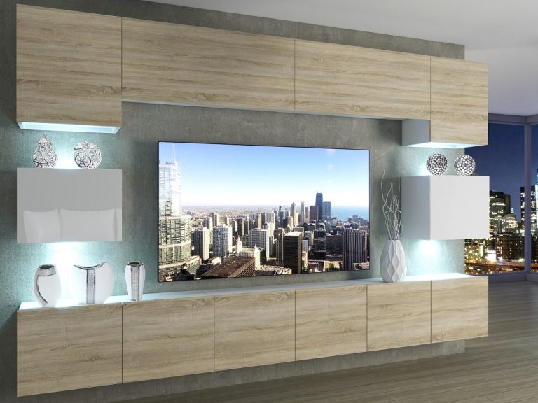 Meuble mural 300 cm Belini chêne sonoma / blanc brillant Imperium 3 Fabricant IMP 3/5/W/DSWDS/0/0