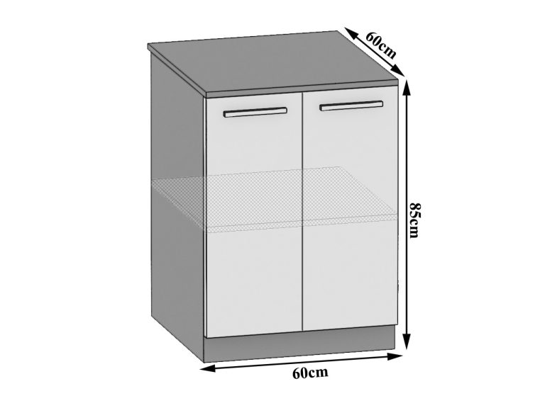 Armoire de cuisine sur pied INF SD2-60/0/WT/W/0/D