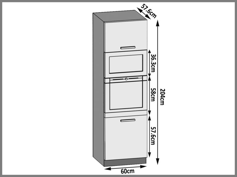 Armoire de cuisine sur pied, colonne de four INF SSP60/1/WT/B/0/D