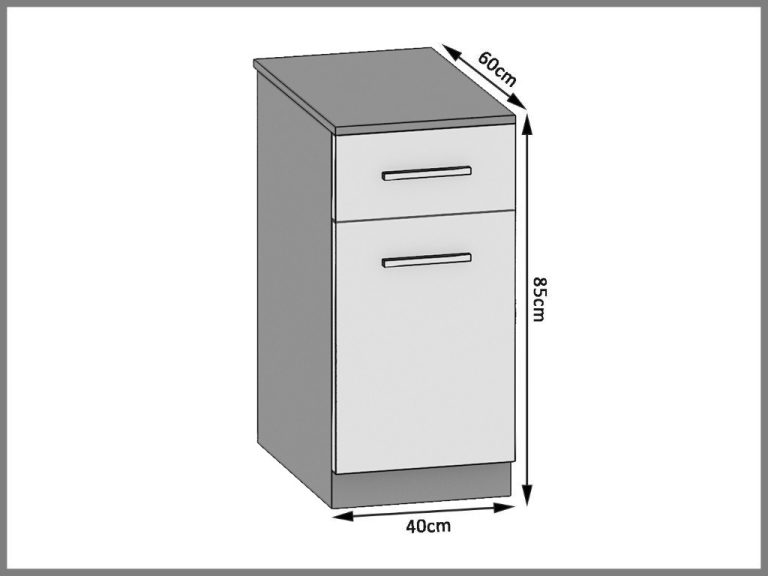 Armoire de cuisine sans plan de travail avec tiroirs TOR SDSZ1-40/1/WT/DS/0/F