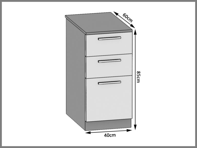 Armoire de cuisine sur pied avec tiroirs TOR SDSZ40/1/WT/HK/0/T
