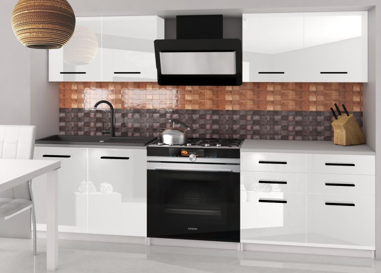 Meubles de cuisine 160 cm blanc brillant sans plan de travail Fabricant INF KOMPAKTO2/2/WT/W/BB/B1
