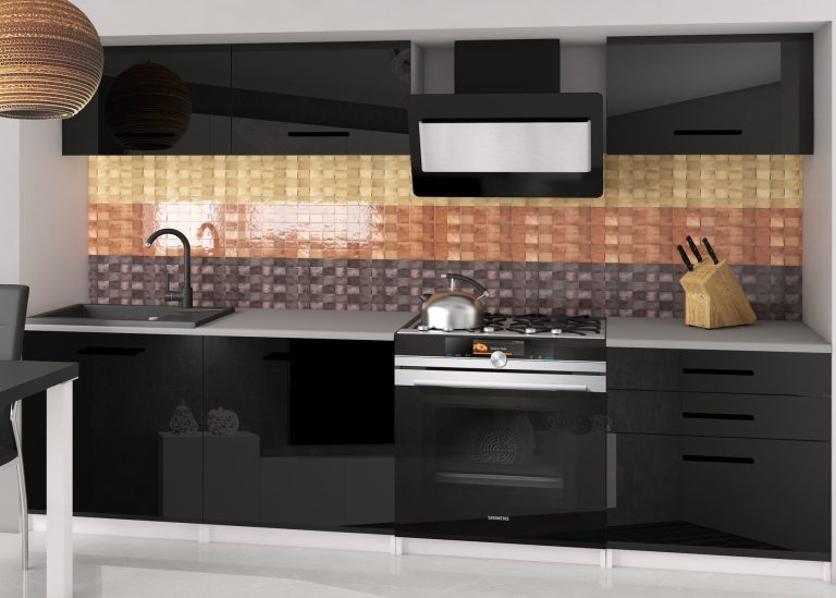 Meubles de cuisine 180 cm noir brillant sans plan de travail Fabricant INF LAURENTINO2/2/WT/B/BB/B1