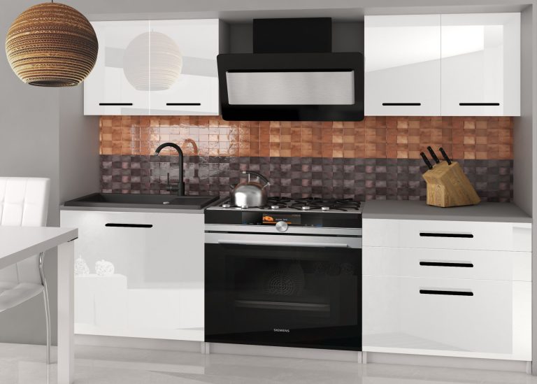 Meubles de cuisine 120 cm blanc brillant sans plan de travail Fabricant INF TIESTO2/2/WT/W/BB/B1