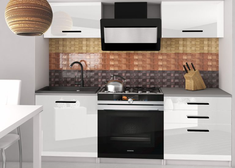 Meubles de cuisine 120 cm blanc brillant avec plan de travail Fabricant INF VULCANO2/4/WT/W/0/B1