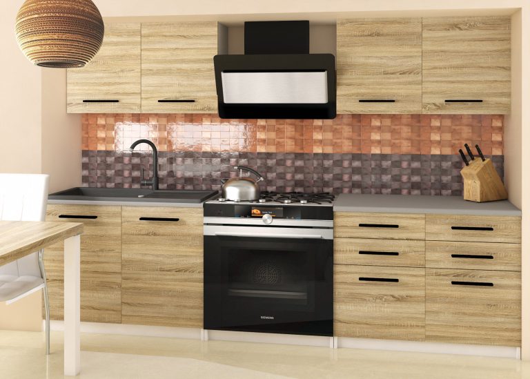 Meubles de cuisine 160 cm en chêne Wotan et chêne Sonoma avec plan de travail Fabricant TOR KOMPAKTO2/3/WT/DS/0/B1