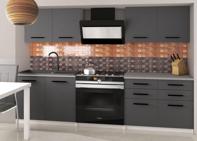 Meubles de cuisine 160 cm gris anthracite graphite sans plan de travail Fabricant TOR KOMPAKTO2/2/WT/SR/BB/B1