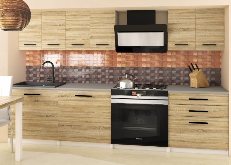 Meubles de cuisine 180 cm en chêne Wotan et chêne Sonoma avec plan de travail Fabricant TOR SONIK2/3/WT/DS/0/B1