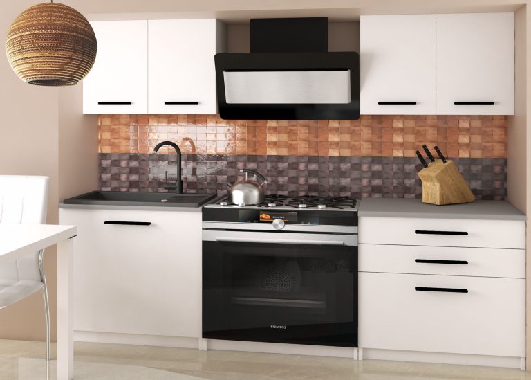 Meubles de cuisine 120 cm blanc mat sans plan de travail Fabricant TOR TIESTO2/2/WT/WT/BB/B1