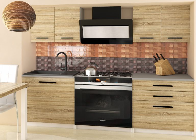 Meubles de cuisine 120 cm en chêne Wotan et chêne Sonoma sans plan de travail Fabricant TOR TIESTO2/2/WT/DS/BB/B1