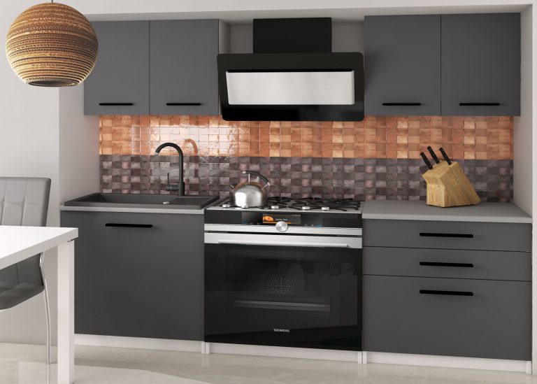 Meubles de cuisine 120 cm gris anthracite graphite sans plan de travail Fabricant TOR TIESTO2/2/WT/SR/BB/B1