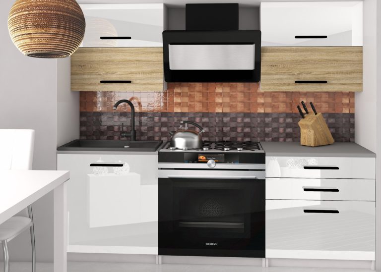 Meubles de cuisine 120 cm blanc brillant chêne chêne wotan chêne sonoma sans plan de travail Fabricant INF ELEGANTA2/2/WT/WDSW/BB/B1