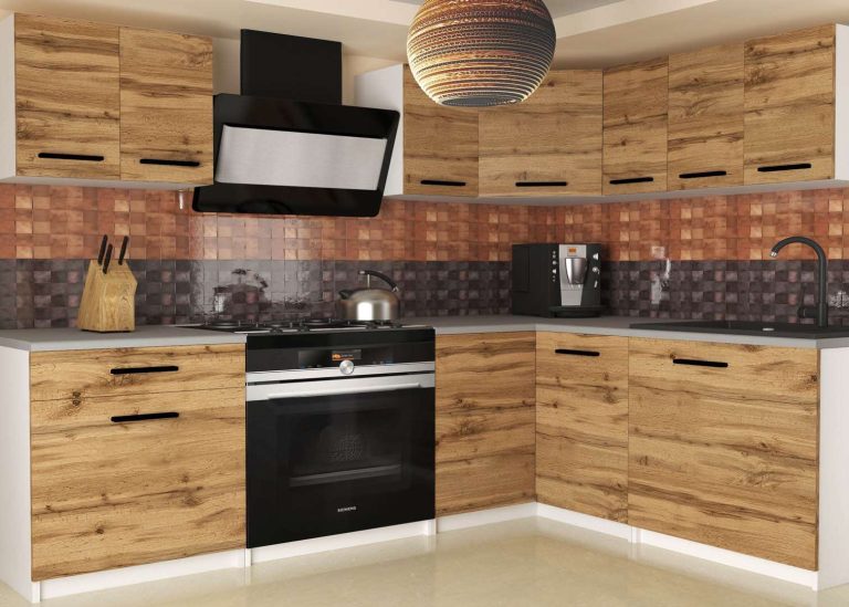 Meubles de cuisine 300 cm en chêne Wotan et chêne Sonoma avec plan de travail Fabricant TOR ARMIN2/2/WT/DW/0/B1