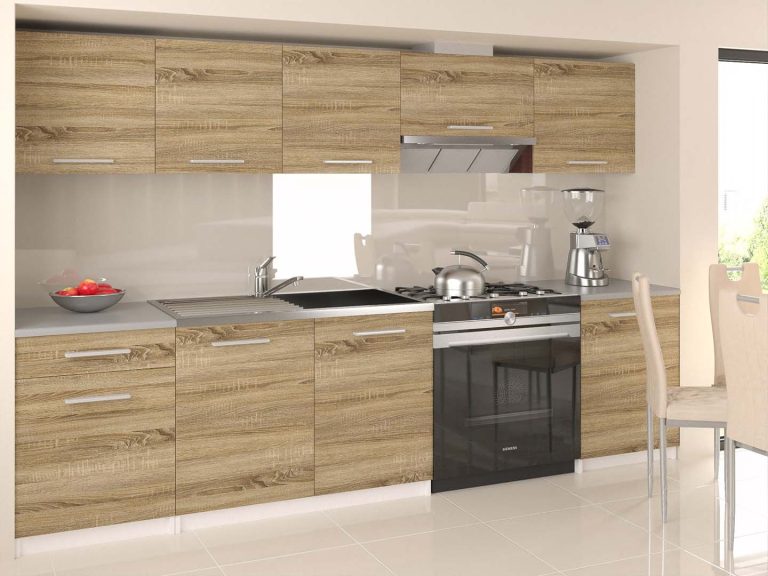 Meuble de cuisine 240 cm chêne wotan chêne sonoma sans plan de travail Fabricant TOR UNIQA3/3/WT/DS/BB/E