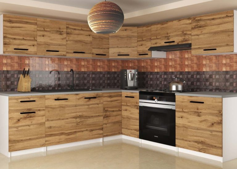 Meubles de cuisine 420 cm en chêne chêne wotan chêne sonoma sans plan de travail Fabricant TOR UNIQAPLUS/4/WT/DW/BB/B1
