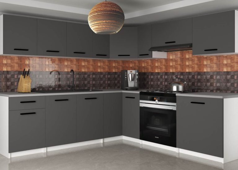 Meubles de cuisine 420 cm gris anthracite graphite sans plan de travail Fabricant TOR UNIQAPLUS/3/WT/SR/BB/B1