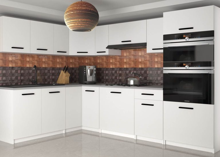 Meubles de cuisine 420 cm blanc mat avec plan de travail Fabricant TOR UNIQAGRANDE/5/WT/WT/0/B1