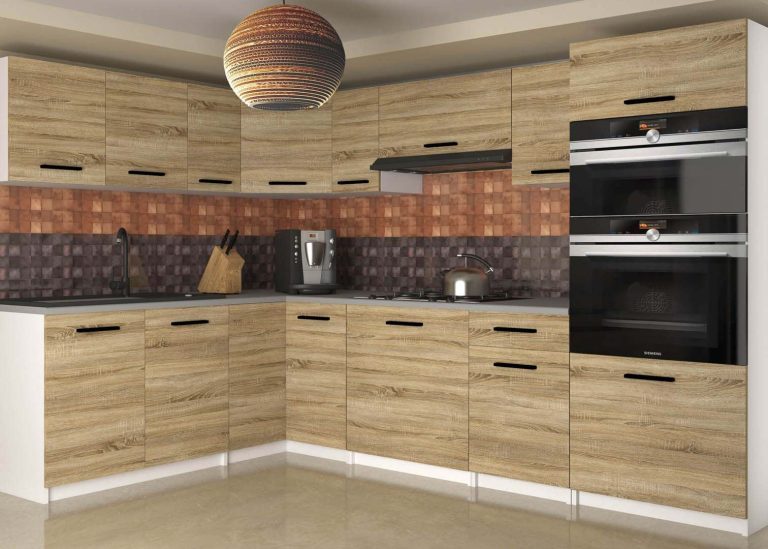 Meuble de cuisine 420 cm chêne wotan chêne sonoma sans plan de travail Fabricant TOR UNIQAGRANDE/5/WT/DS/BB/B1