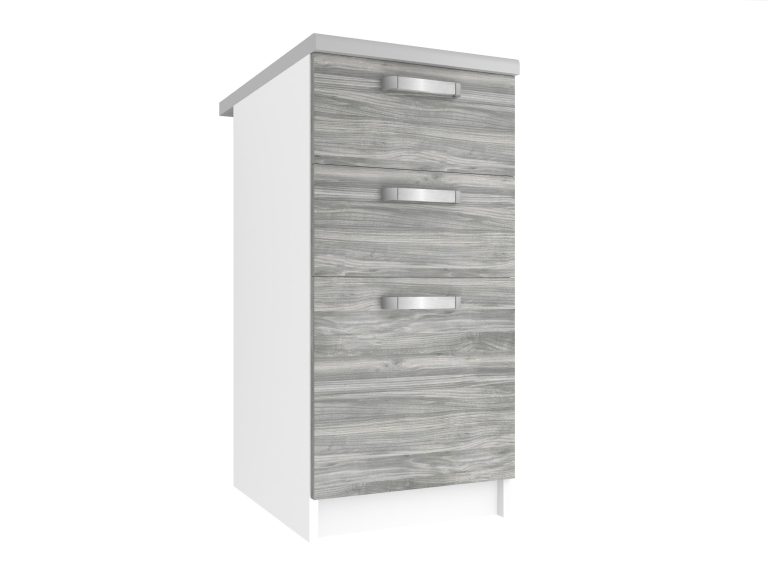 Meuble de cuisine bas avec tiroirs Belini 40 cm gris anthracite Glamour Wood sans plan de travail Fabricant TOR SDSZ40/0/WT/GW1/BB/U