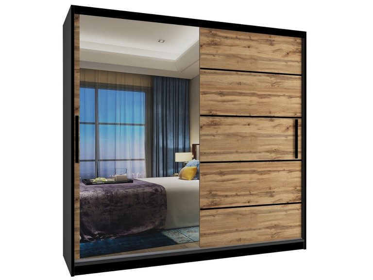 Armoire coulissante 200 cm avec miroir chêne chêne wotan chêne sonoma Fabricant MZ SZP1/2/B/DW/0/BL