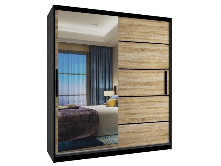 Armoire coulissante 133 cm avec miroir chêne chêne wotan chêne sonoma Fabricant MZ SZP2/2/B/DS/0/BL