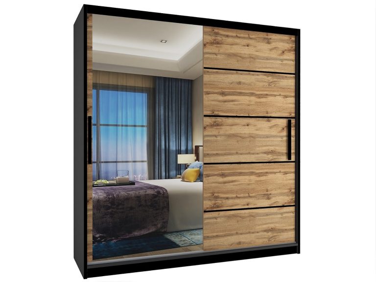 Armoire coulissante 158 cm avec miroir chêne chêne wotan chêne sonoma Fabricant MZ SZP3/1/B/DW/0/BL