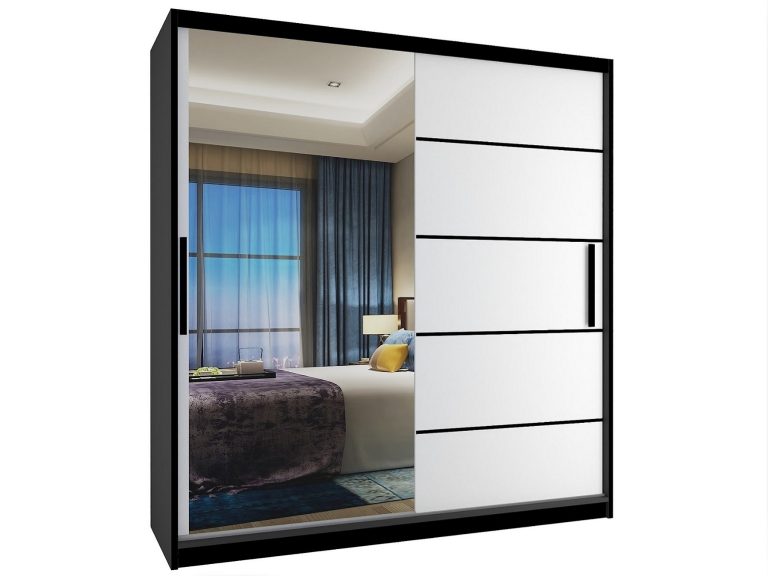 Armoire coulissante 158 cm avec miroir blanc mat Fabricant MZ SZP3/1/B/W/0/BL
