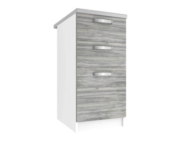 Meuble de cuisine Belini bas avec tiroirs 40 cm gris anthracite Glamour Wood avec plan de travail Fabricant TOR SDSZ40/0/WT/GW/0/U
