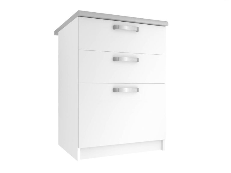 Meuble bas de cuisine avec tiroirs sans plan de travail TOR SDSZ60/0/WT/WT/0/U