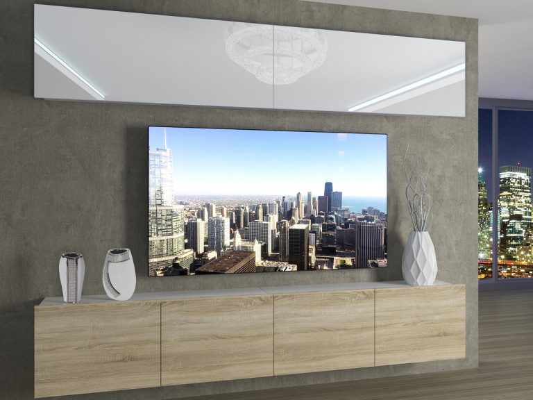 Meuble mural 200 cm Belini blanc brillant / chêne sonoma Imperium 6 Fabricant IMP 6/5/W/WDS/0/0