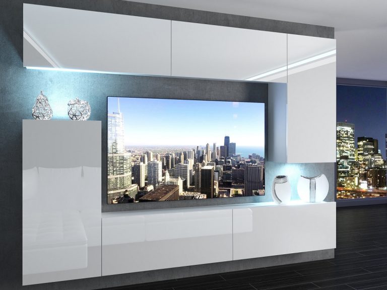 Meuble TV/RTV 250 cm blanc brillant Fabricant IMP 8/5/W/W/0/0