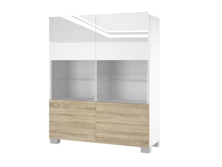 Commode Belini blanc brillant / chêne sonoma Imperium Belini 9 Fabricant IMP KOM1/3/W/WDS/0/0