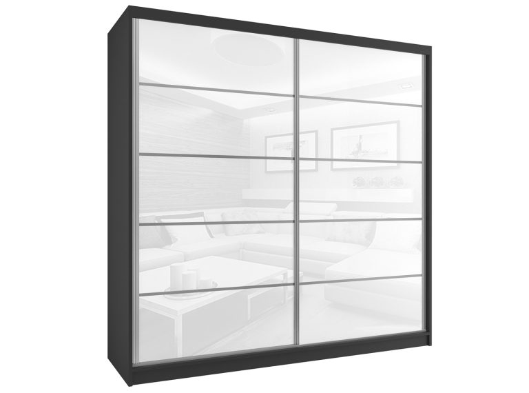 Armoire coulissante 133 cm blanc brillant Fabricant BH SZP2/2/B/WI/5W/HI