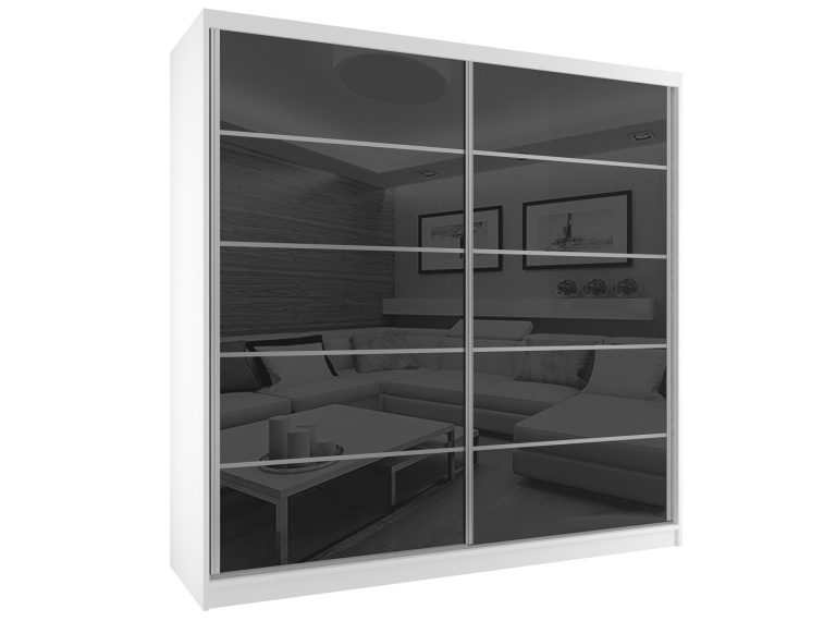 Armoire coulissante 133 cm noir brillant Fabricant BH SZP2/2/W/WI/5B/HI