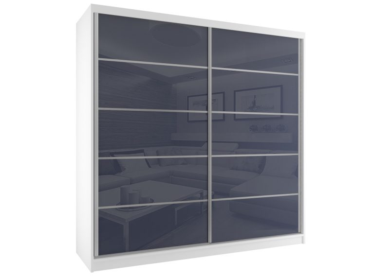 Armoire coulissante 133 cm gris acier brillant Fabricant BH SZP2/2/W/WI/5S/HI