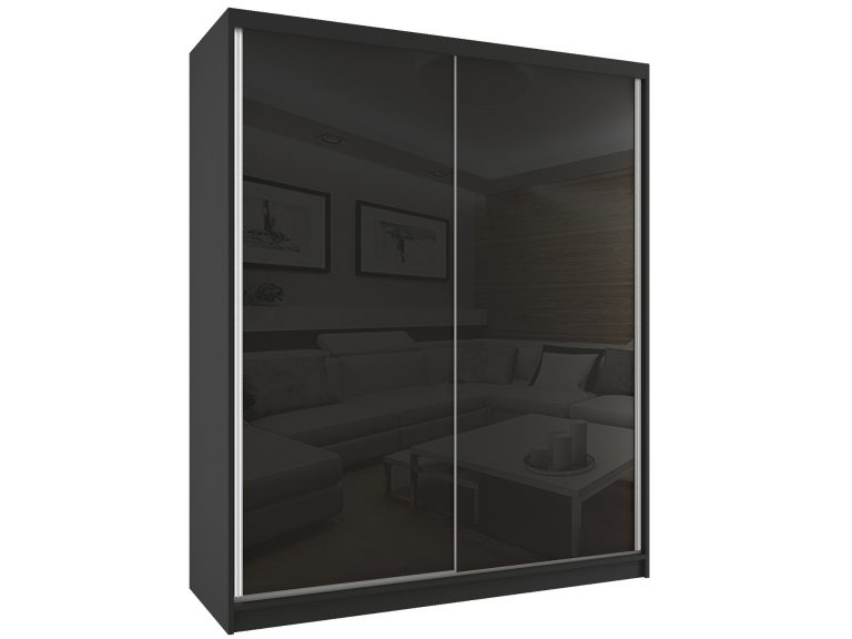 Armoire coulissante 158 cm noir brillant Fabricant BM SZP3/2/B/W/B/HI